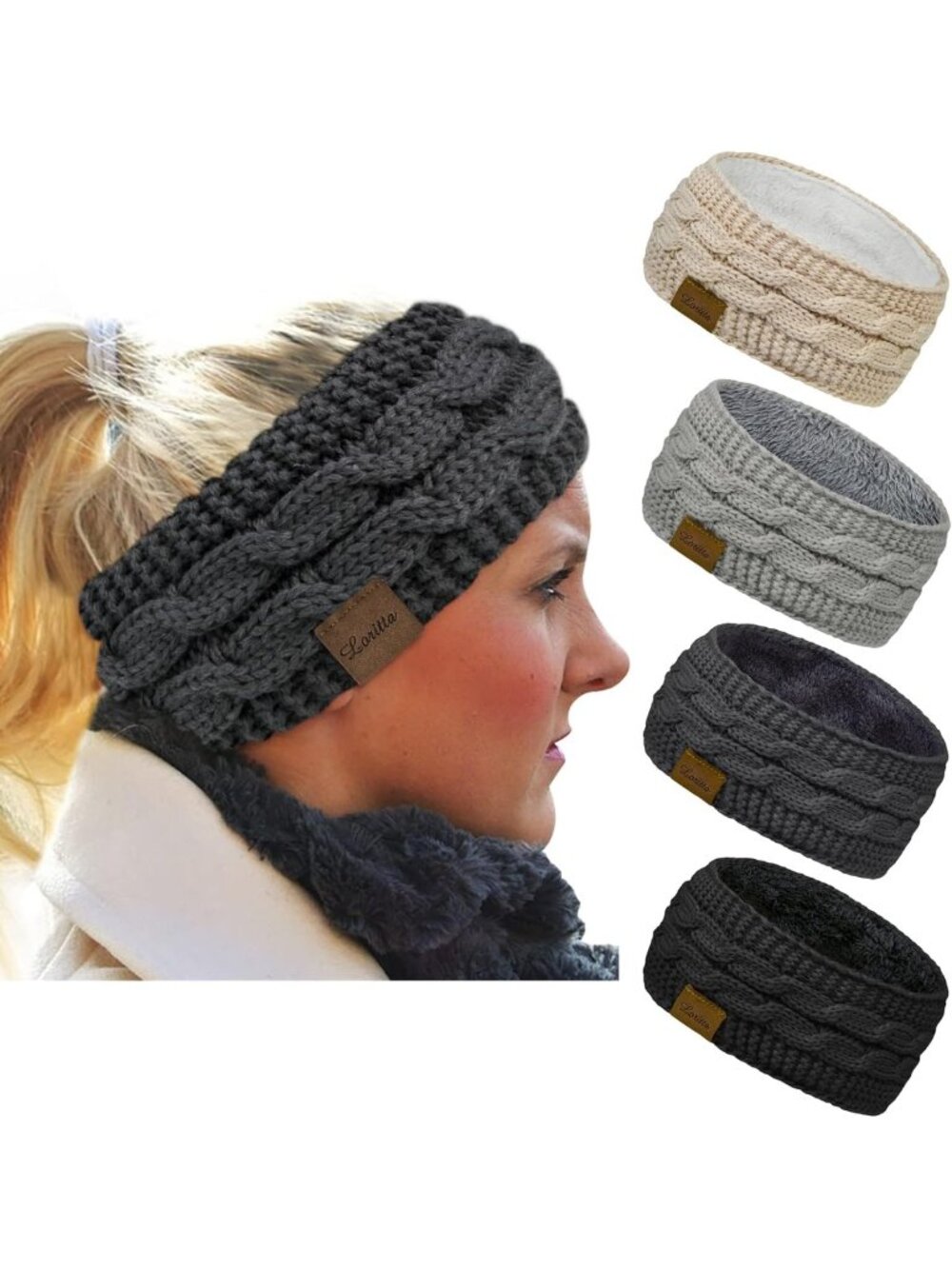 Cozy Winter Headbands for Women - 4 Pack Thick Ear Warmers, Perfect Gifts